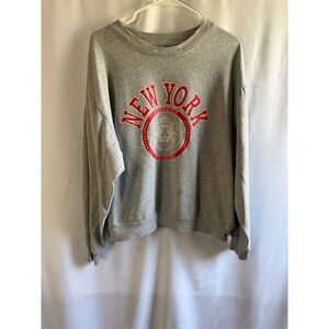 Wild Fable Women's Gray "New York" Crewneck Sweatshirt Size L